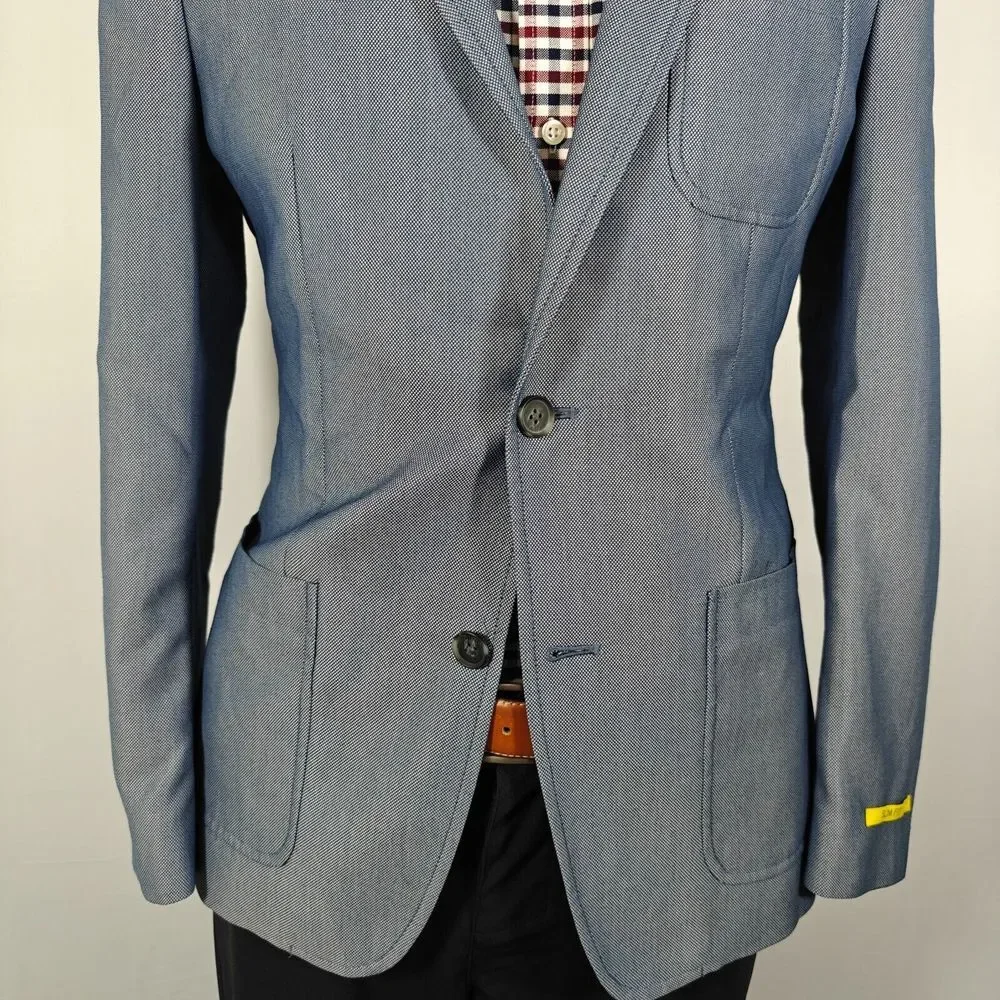 INC International Concepts Men's Sport Coat Blazer Two Button Blue Slim Fit‎ Med
